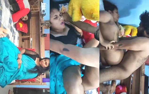 Malu anty ko bistar pe lita ke peel diya